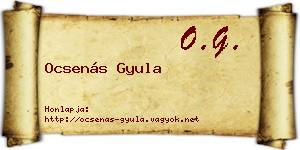 Ocsenás Gyula névjegykártya