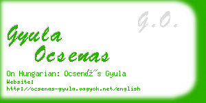 gyula ocsenas business card